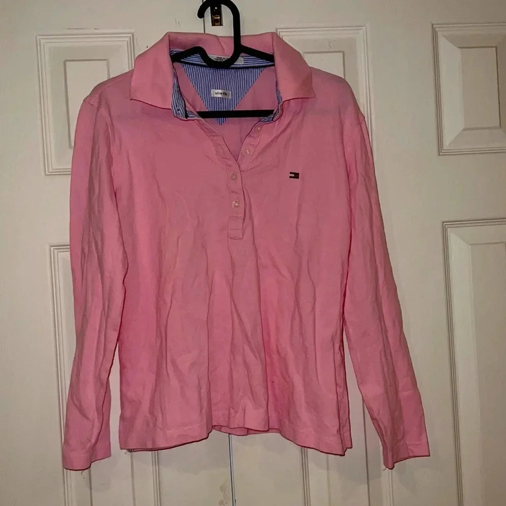 Tommy Hilfiger Polo collar long sleeve Slim fit  shirt Sz M